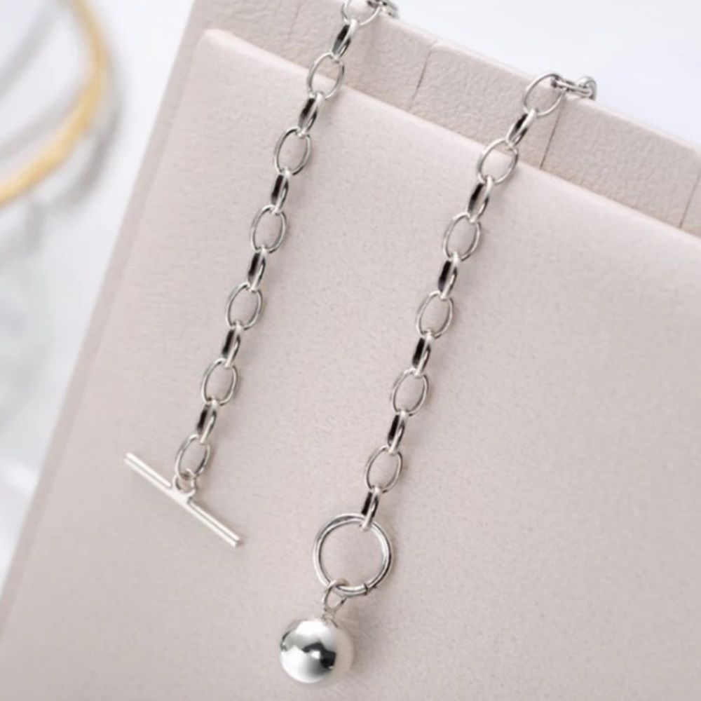 Sterling silver bead pendant necklace - Picture 2 of 5